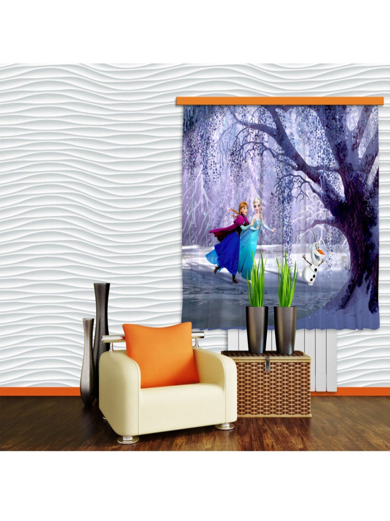 Voilage Elsa & Anna La Reine des Neiges Disney Largeur 2x90 cm x Hauteur 160 cm Multicolore - Kiabi