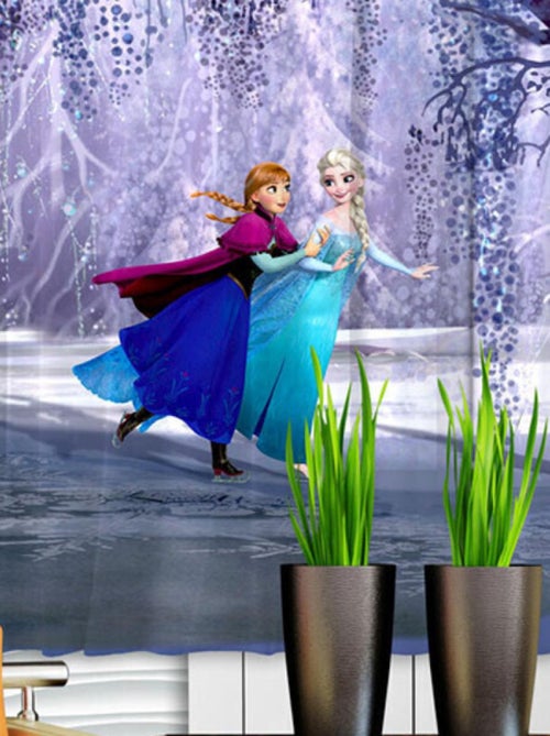 Voilage Elsa & Anna La Reine des Neiges Disney Largeur 2x90 cm x Hauteur 160 cm - Kiabi