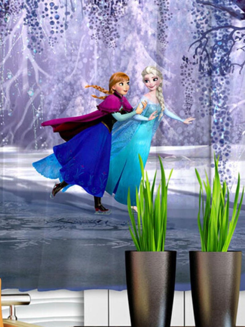 Voilage Elsa & Anna La Reine des Neiges Disney Largeur 2x90 cm x Hauteur 160 cm Multicolore - Kiabi