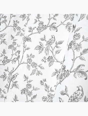 Voilage en coton à oeillets imprimé floral