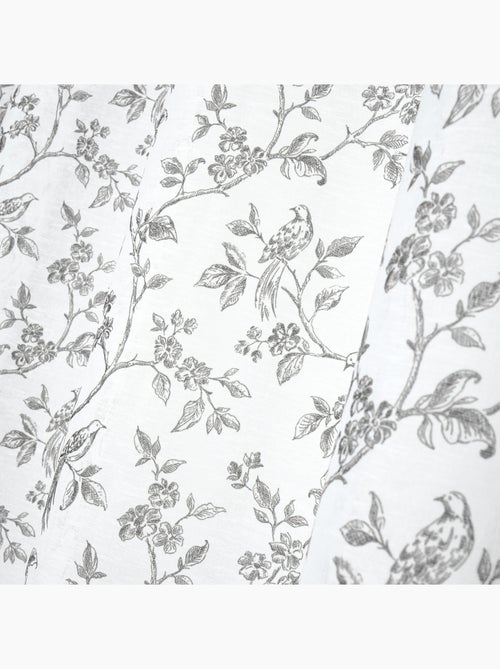 Voilage en coton à oeillets imprimé floral - Kiabi