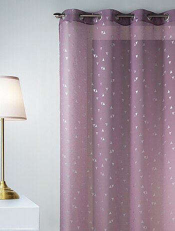 Voilage en Etamine à Impressions Argentées "Triangle