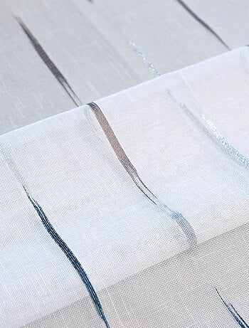 Voilage en étamine à jacquard rayé