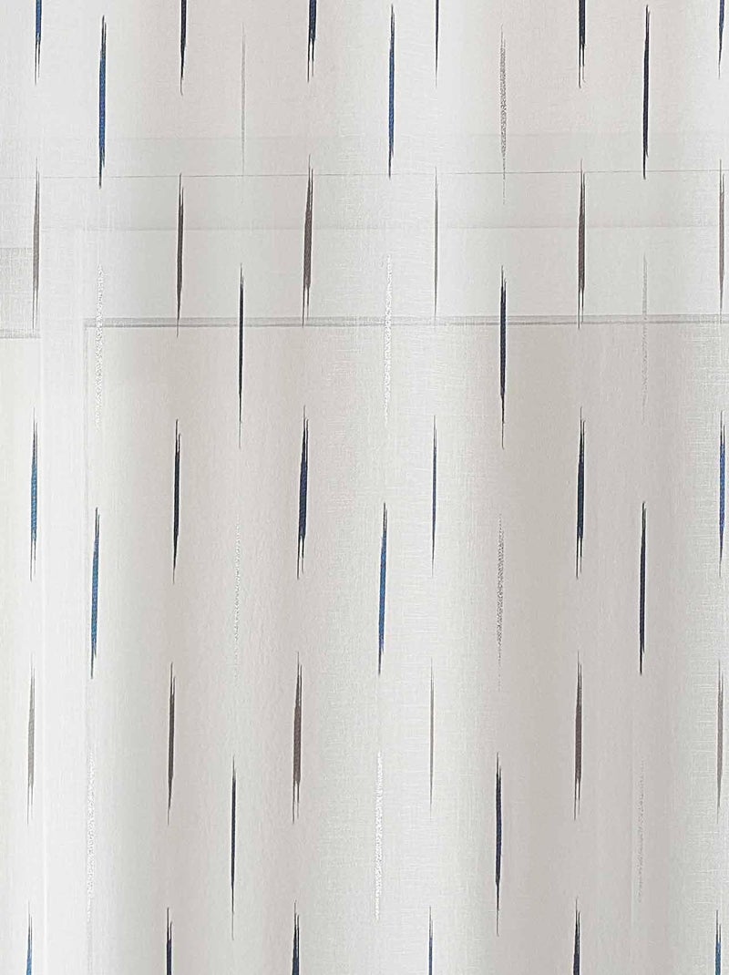Voilage en étamine à jacquard rayé Bleu canard - Kiabi