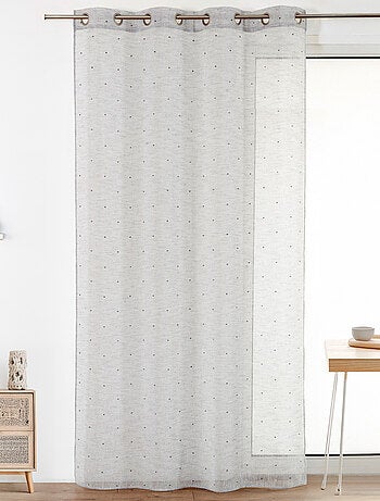 Voilage en Etamine à Motifs "Petites Croix