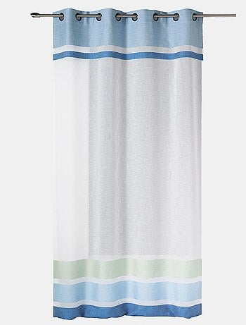 Voilage en étamine à parements haut et bas rayés