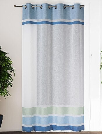 Voilage en étamine à parements haut et bas rayés