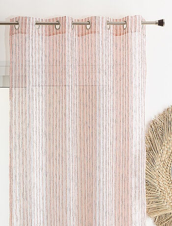 Voilage en étamine à rayures bicolores