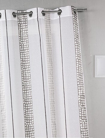 Voilage en étamine à rayures verticales à pois