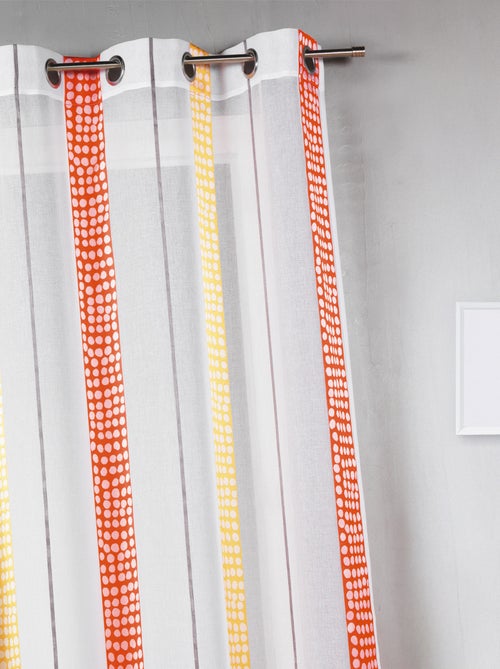Voilage en étamine à rayures verticales à pois - Kiabi
