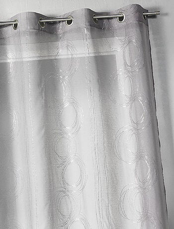 Voilage en Etamine aux Imprimés Argentés