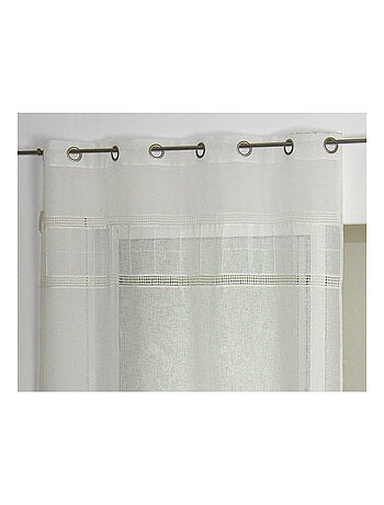 Voilage en étamine avec parement ivoire