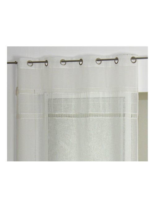 Voilage en étamine avec parement ivoire - Kiabi