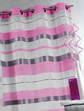 Voilage en Etamine avec Rayures bayadères horizontales