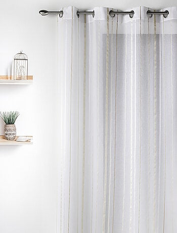 Voilage en Etamine avec Rayures Verticales