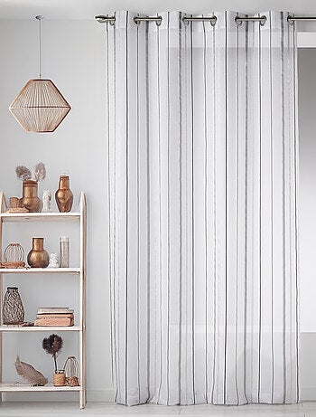 Voilage en Etamine avec Rayures Verticales