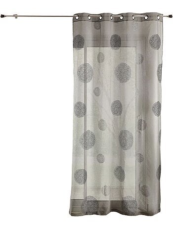 Voilage en Etamine Brodé de Ronds Mélés