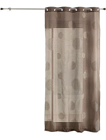 Voilage en Etamine Brodé de Ronds Mélés