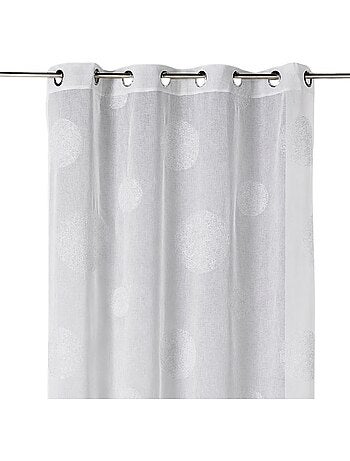 Voilage en Etamine Brodé ronds fils lurex brillants