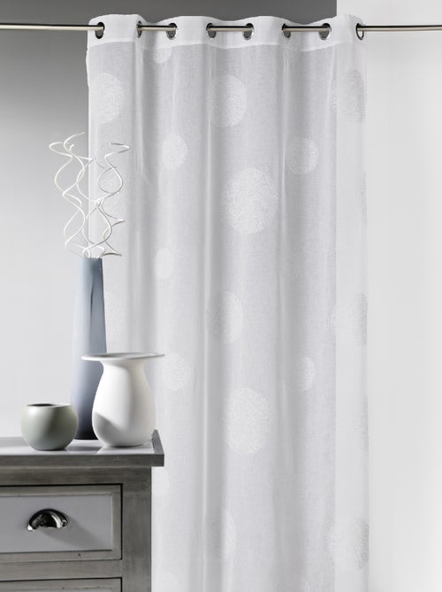 Voilage en Etamine Brodé ronds fils lurex brillants - Kiabi