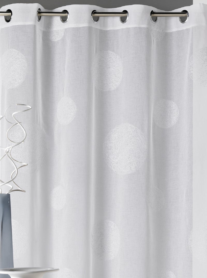 Voilage en Etamine Brodé ronds fils lurex brillants Blanc - Kiabi