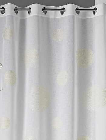 Voilage en Etamine Brodé ronds fils lurex brillants