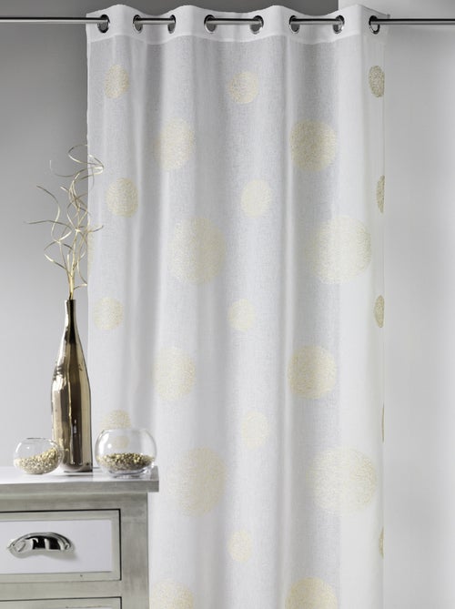 Voilage en Etamine Brodé ronds fils lurex brillants - Kiabi