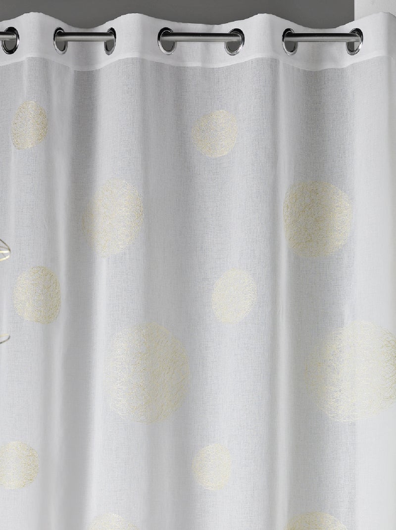 Voilage en Etamine Brodé ronds fils lurex brillants Doré/or - Kiabi