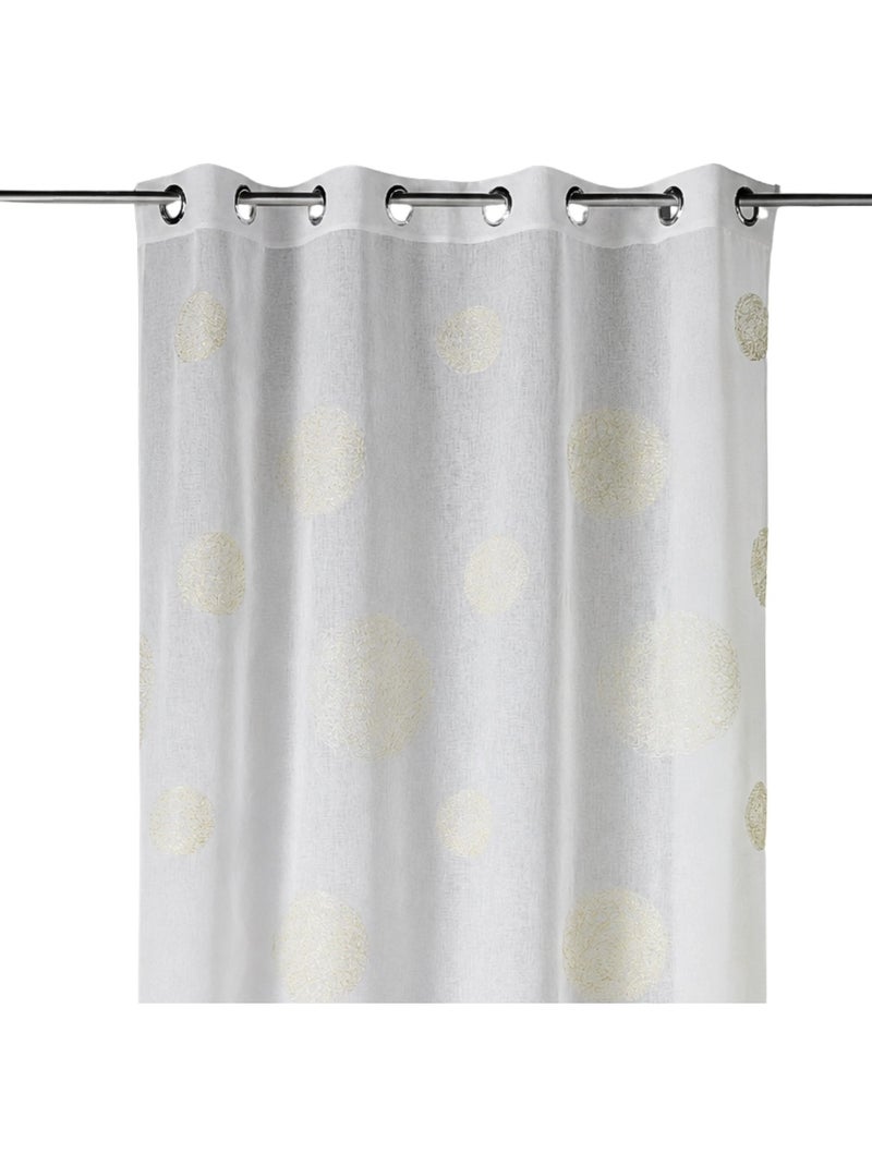 Voilage en Etamine Brodé ronds fils lurex brillants Doré/or - Kiabi