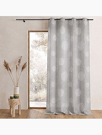 Voilage en Etamine Brodé ronds fils lurex brillants