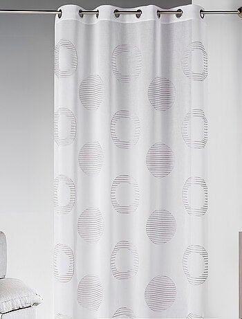 Voilage en étamine brodée "cercle et rond