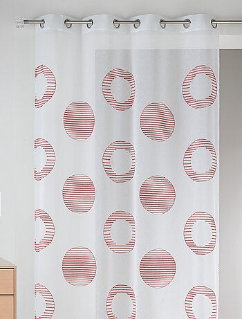 Voilage en étamine brodée "cercle et rond