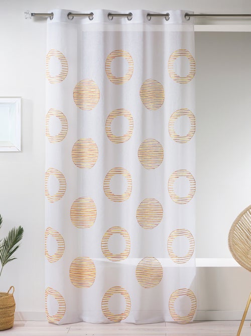 Voilage en étamine brodée "cercle et rond" - Kiabi