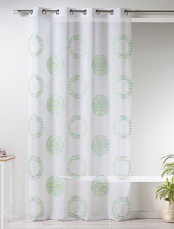 Voilage en étamine brodée "cercle et rond