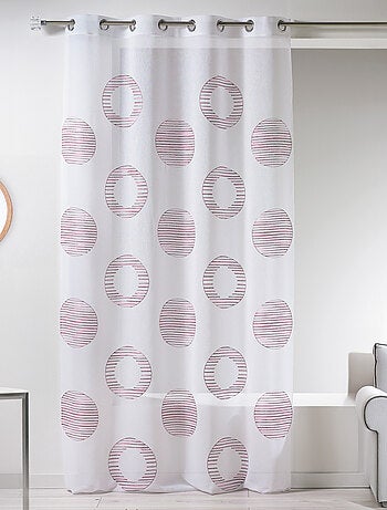 Voilage en étamine brodée "cercle et rond