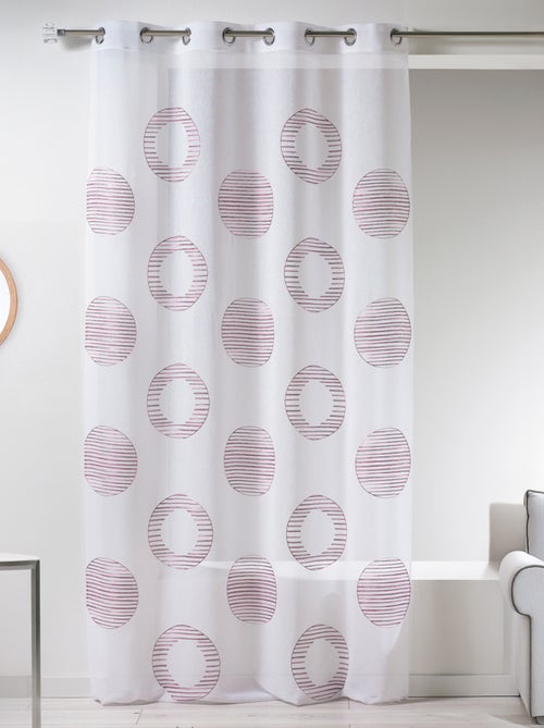 Voilage en étamine brodée "cercle et rond" - Kiabi