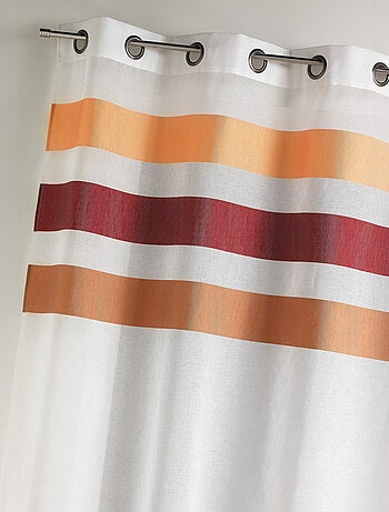 Voilage en étamine fantaisie à rayures horizontales