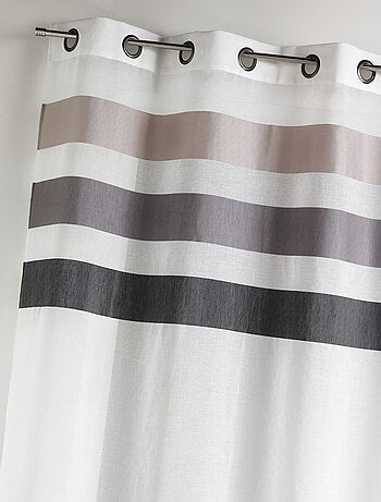 Voilage en étamine fantaisie à rayures horizontales