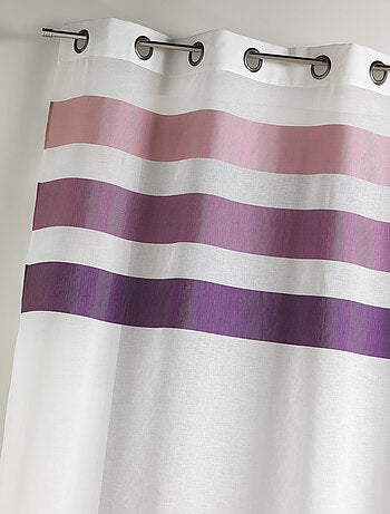 Voilage en étamine fantaisie à rayures horizontales