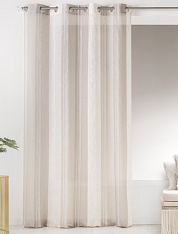 Voilage en étamine fantaisie avec rayures verticales