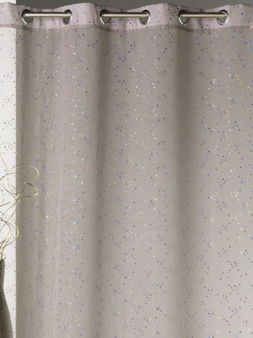 Voilage en étamine imprimé petits points colorés - Kiabi