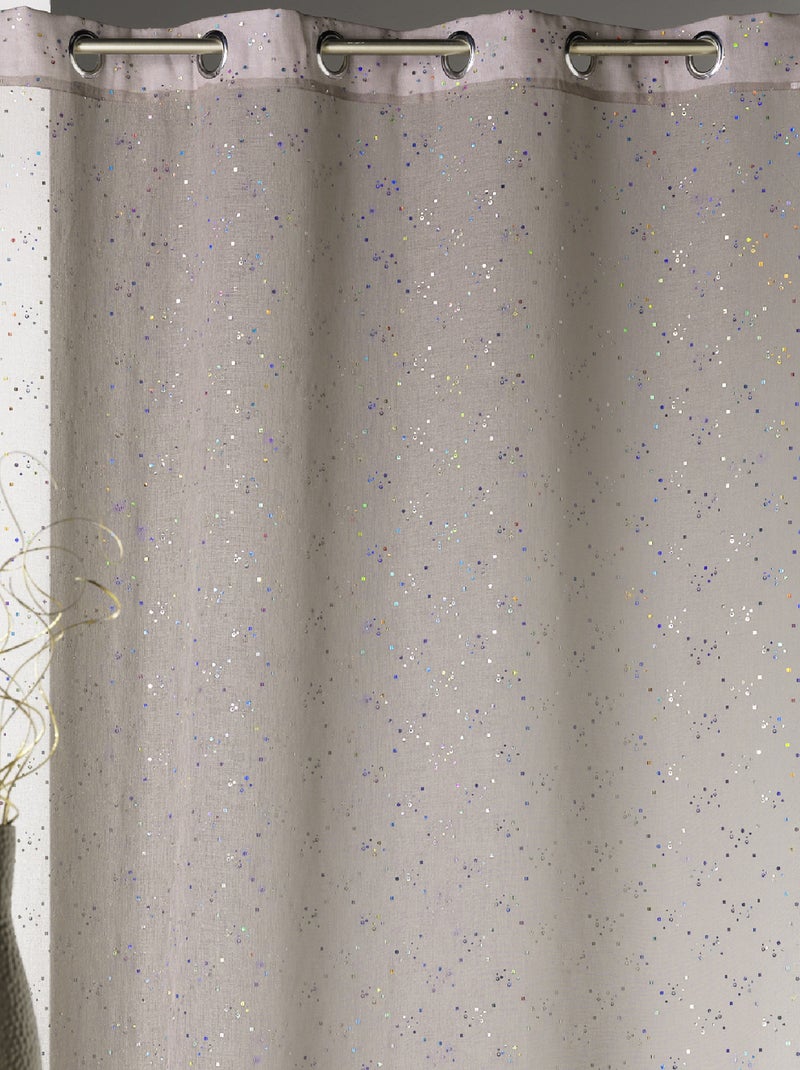 Voilage en étamine imprimé petits points colorés Beige - Kiabi