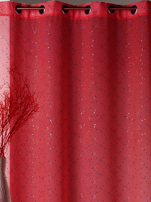 Voilage en étamine imprimé petits points colorés - Kiabi