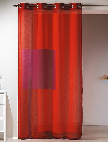 Voilage en étamine imprimée à motifs graphiques