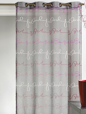 Voilage en étamine imprimée 'jeux d'écritures'