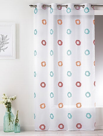 Voilage en Etamine Légère à Imprimés "Cercle