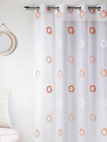 Voilage en Etamine Légère à Imprimés "Cercle