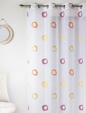 Voilage en Etamine Légère à Imprimés "Cercle