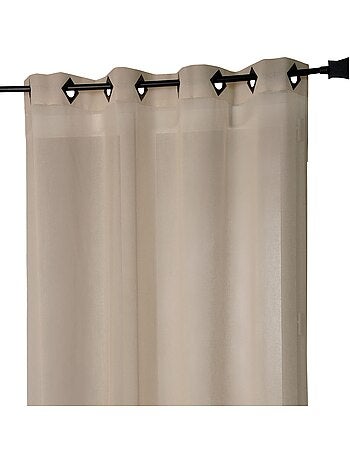 Voilage en Etamine Légère Unie à Oeillets Carrés