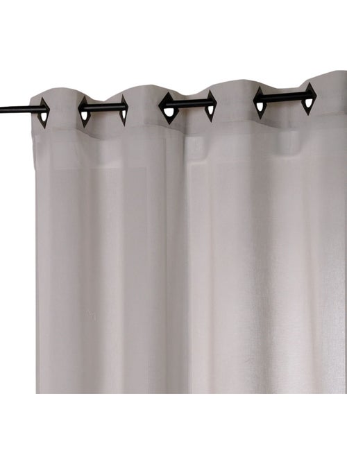 Voilage en Etamine Légère Unie à Oeillets Carrés - Kiabi